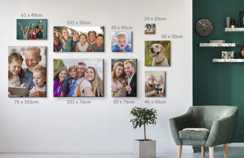 Gepersonaliseerde canvas foto's in diverse formaten, tover je muren om met dierbare herinneringen!